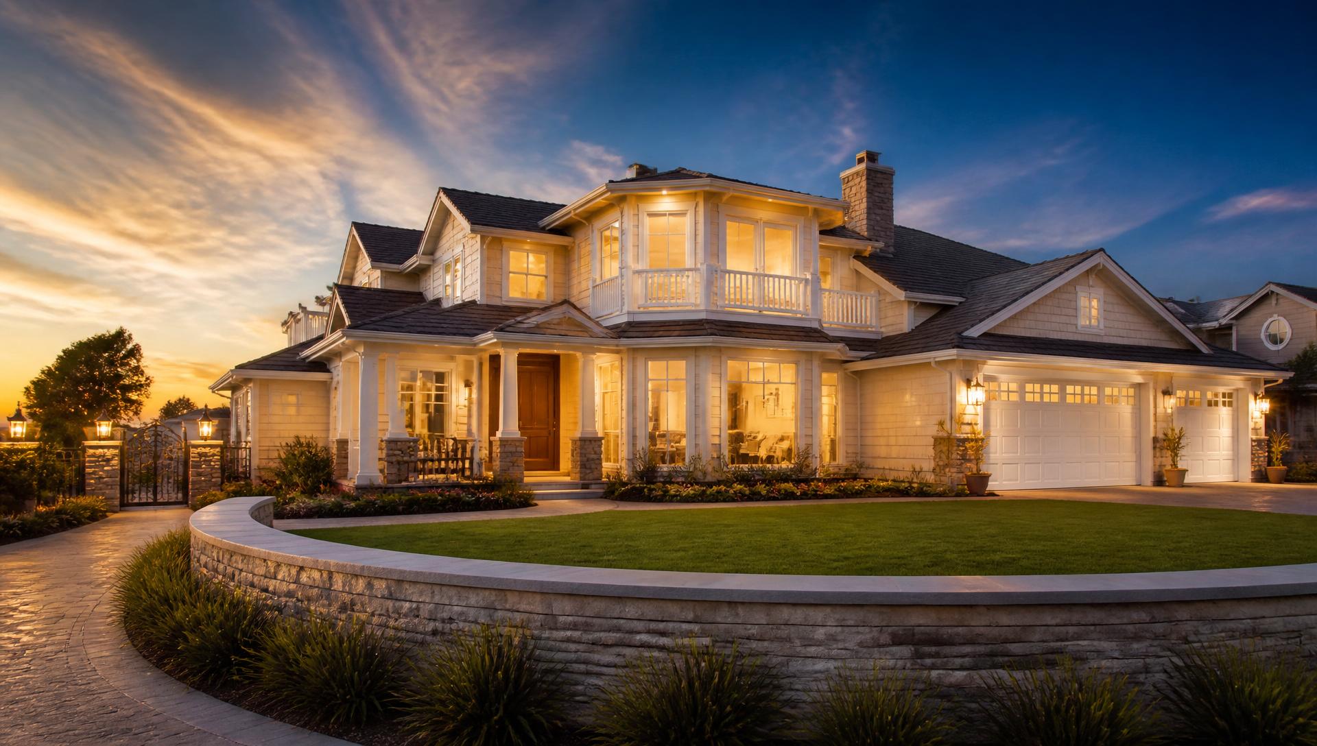 Elegant home at golden hour representing smart real estate investment